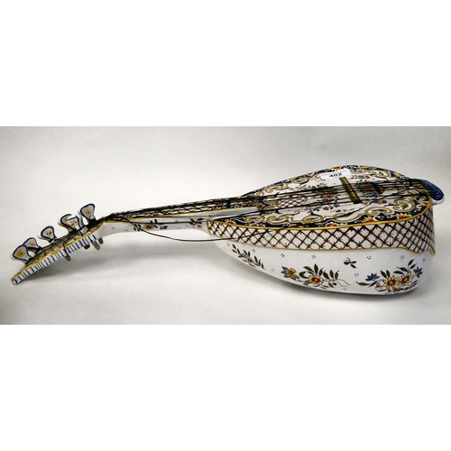 402 - A French faience model of a mandolin  20