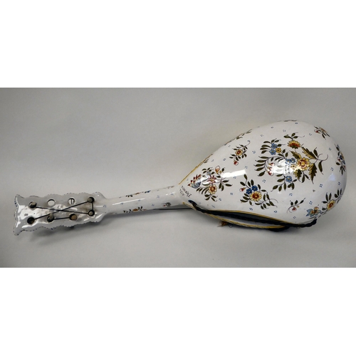 402 - A French faience model of a mandolin  20