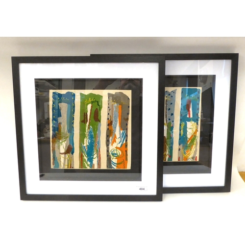 404 - A pair of John Piper-Arundel screenprinted fabric panels  9.5