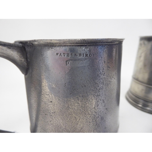 66 - Ten similar 18th and 19thC pewter, quartz size mugs