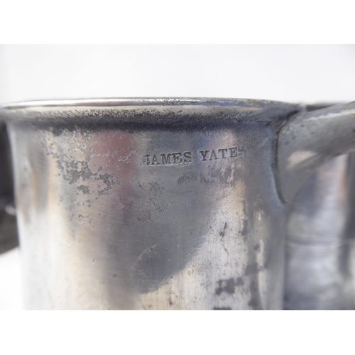 66 - Ten similar 18th and 19thC pewter, quartz size mugs