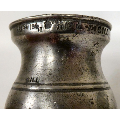 72 - 18th/19thC pewter artefacts: to include a range kettle with an animals head spout; and a pewter inkw... 