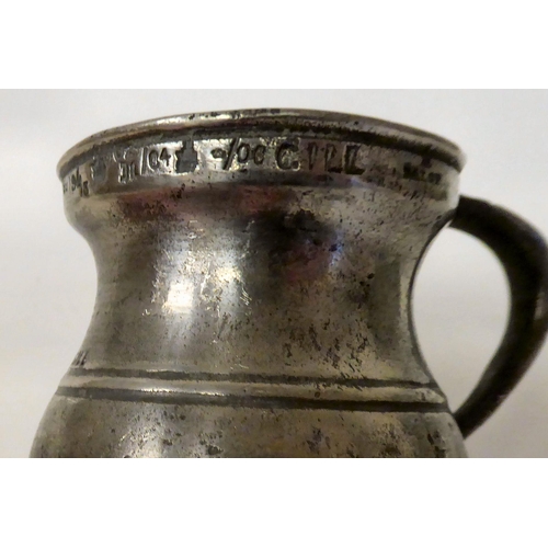 72 - 18th/19thC pewter artefacts: to include a range kettle with an animals head spout; and a pewter inkw... 