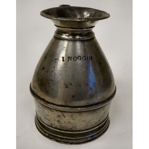 72 - 18th/19thC pewter artefacts: to include a range kettle with an animals head spout; and a pewter inkw... 