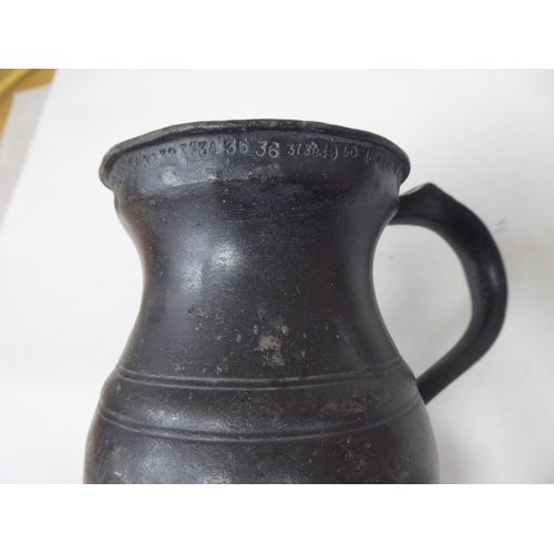 79 - Fourteen 17th and 18thC pewter, baluster shape measures  largest approx. one pint