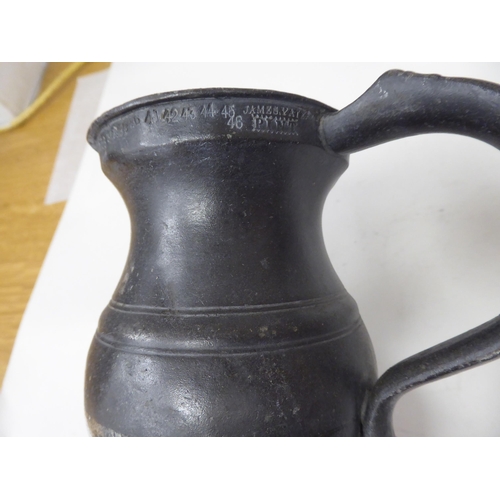 79 - Fourteen 17th and 18thC pewter, baluster shape measures  largest approx. one pint