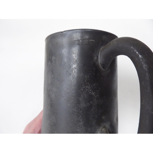 80 - Eighteen 18th and 19thC pewter mugs, one-two pints approx. of varying design