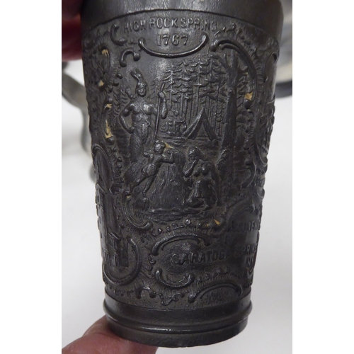 81 - Various 18th and 19thC pewter mugs, one pint and less of varying design