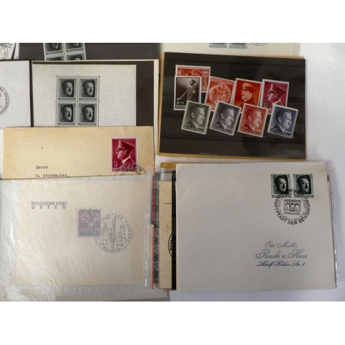 96 - Postage stamps, mainly unused, Third Reich era