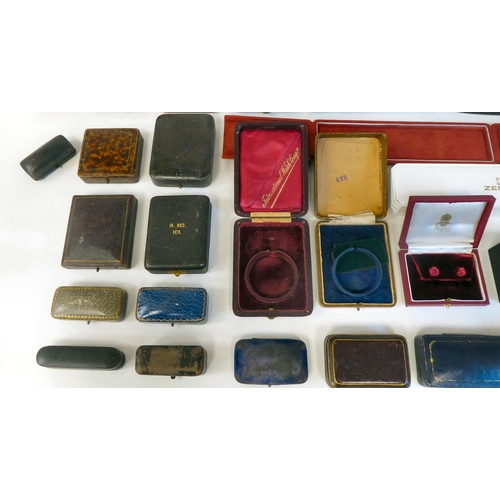 99 - A quantity of (empty) jeweller's presentation boxes  various designs and sizes