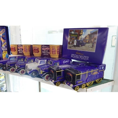 18 - Cadbury's promotional wares: to include china mugs; puzzles; diecast model vehicles; and other colle... 