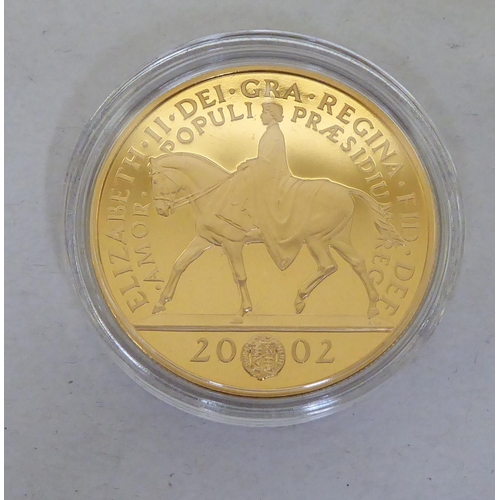 114 - A Royal Mint Golden Jubilee 22ct gold proof five pound coin  Limited Edition 397/5502  box... 