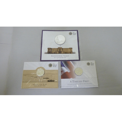 117 - Silver proof collector's coins: to include a Buckingham Palace £100