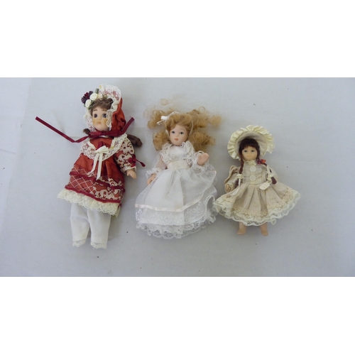 173 - Various composition dolls: to include two early 20thC Armand Marseille bisque head examples  10... 