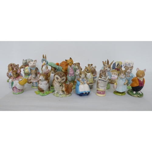 182 - Mainly Beswick and Royal Doulton china Beatrix Potter figures  all approx. 4