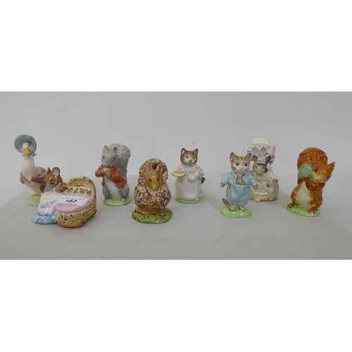 182 - Mainly Beswick and Royal Doulton china Beatrix Potter figures  all approx. 4