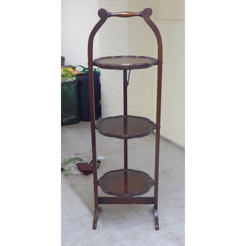 183 - Small furniture: to include a 1930s oak three tier, folding cakestand  35