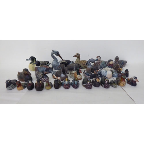 227 - Various printed soapstone models, ducks  largest 5