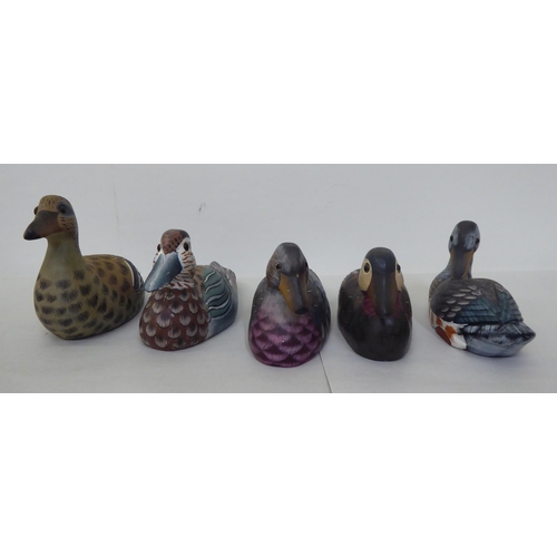 227 - Various printed soapstone models, ducks  largest 5