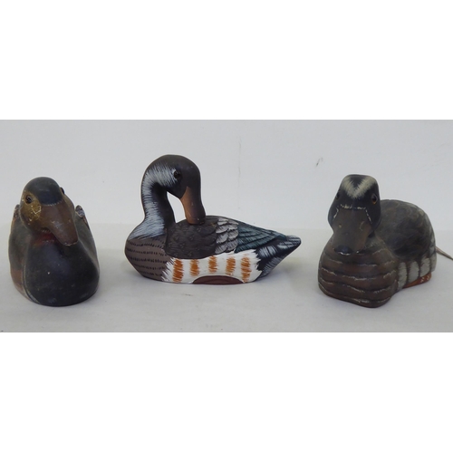 227 - Various printed soapstone models, ducks  largest 5