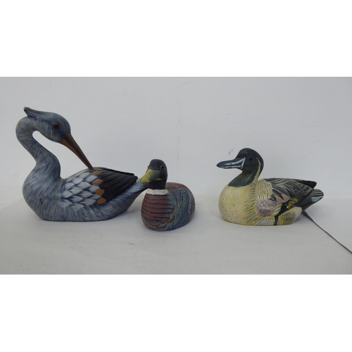 227 - Various printed soapstone models, ducks  largest 5