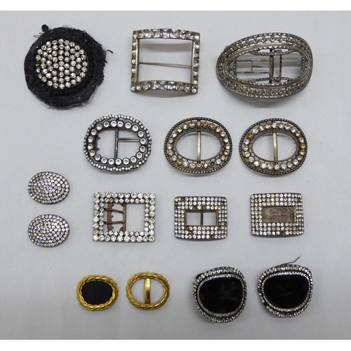 299 - 19thC and later paste set, non precious metal buckles  various forms