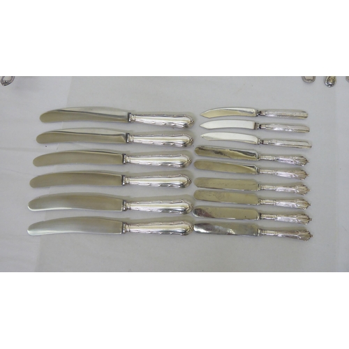 337 - Silver plated, white metal and loaded silver handled knives  mixed marks