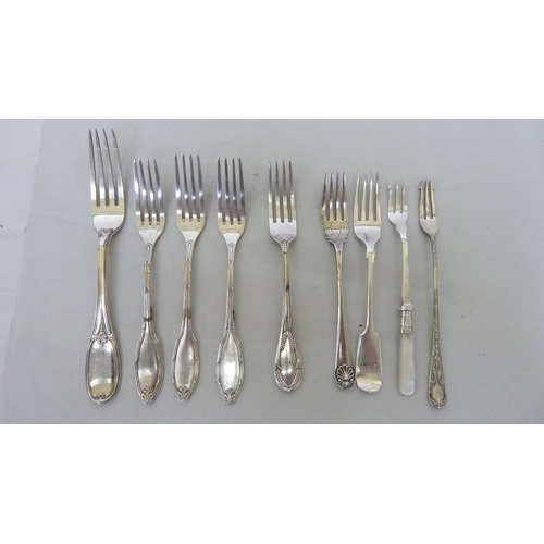 337 - Silver plated, white metal and loaded silver handled knives  mixed marks