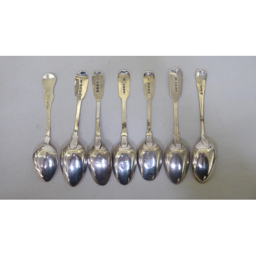 338 - Variously patterned silver and white metal teaspoons  mixed marks  (approx. 17ozs)