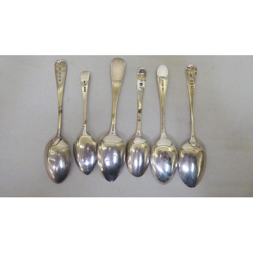 338 - Variously patterned silver and white metal teaspoons  mixed marks  (approx. 17ozs)