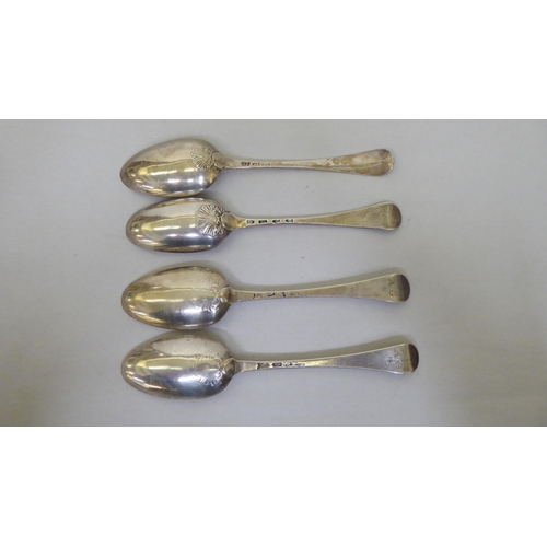 339 - Four silver, variously patterned tablespoons  mixed marks  (approx. 8ozs)