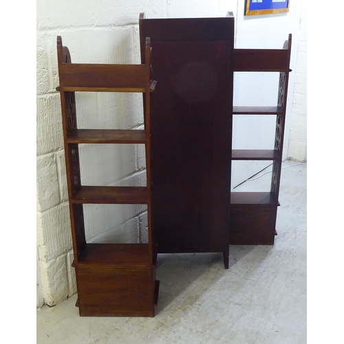 37 - Small furniture: to include a pair of modern George III design, mahogany four tier bookcases with tw... 