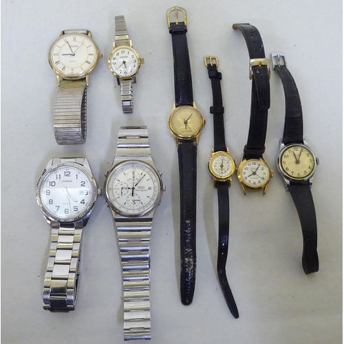 43 - Wristwatches  variously cased and strapped; and watch parts  