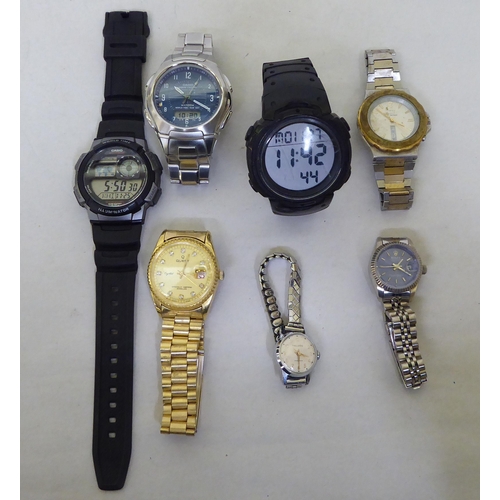 43 - Wristwatches  variously cased and strapped; and watch parts  