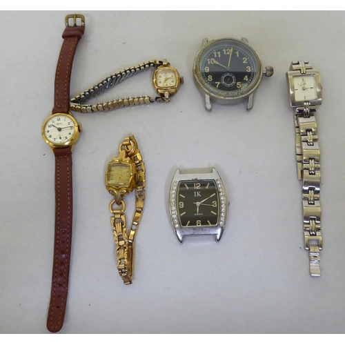 43 - Wristwatches  variously cased and strapped; and watch parts  