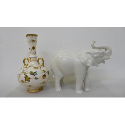 50 - 19thC and later decorative ceramics: to include two pottery figures 'Pan'  8