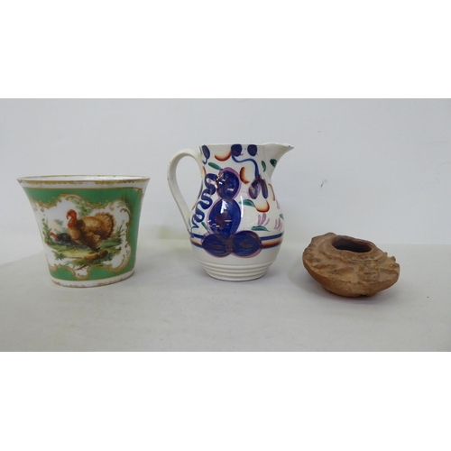 50 - 19thC and later decorative ceramics: to include two pottery figures 'Pan'  8