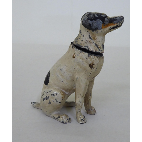 56 - A mixed lot: to include a cast metal painted vesta case, fashioned as a dog  4