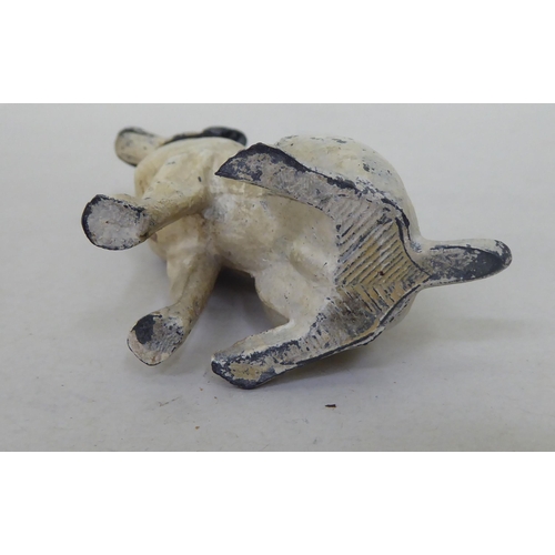 56 - A mixed lot: to include a cast metal painted vesta case, fashioned as a dog  4