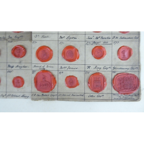 62 - 19thC Red Way Seal impressions with name tabs  8