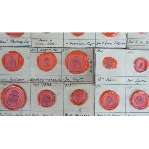 62 - 19thC Red Way Seal impressions with name tabs  8