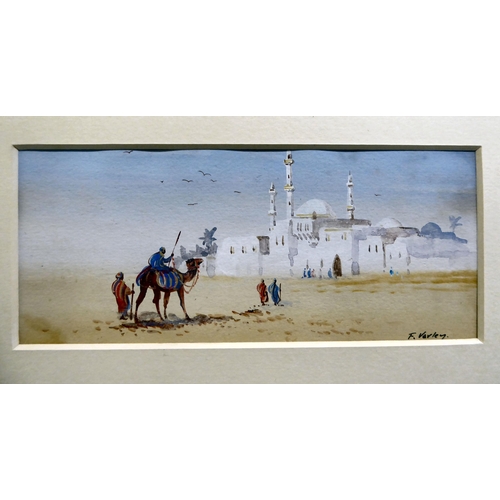 65 - Pictures: to include Frederick Varley - a desert scene  watercolour  bears a signature&nbs... 