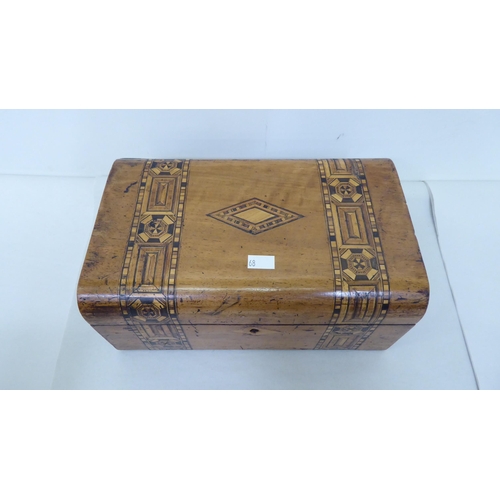 68 - Wooden collectables: to include a late Victorian inlaid, walnut and marquetry desktop stationery cab... 