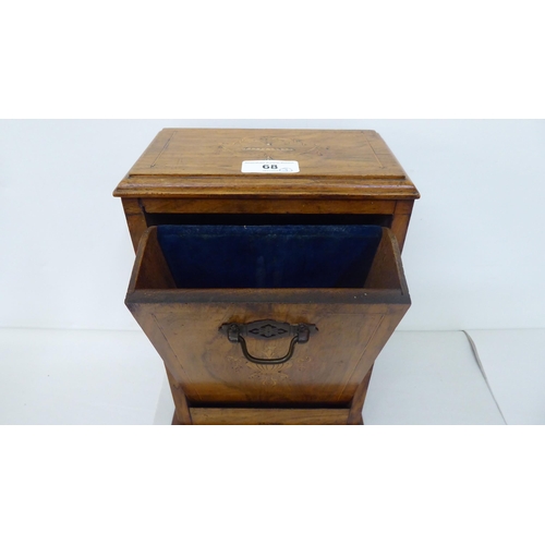 68 - Wooden collectables: to include a late Victorian inlaid, walnut and marquetry desktop stationery cab... 