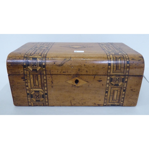 68 - Wooden collectables: to include a late Victorian inlaid, walnut and marquetry desktop stationery cab... 