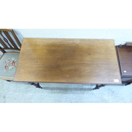 72 - Small furniture: to include an Edwardian mahogany hall table, raised on ring turned legs  28