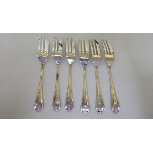 78 - A set of six silver cake forks  Sheffield 1923