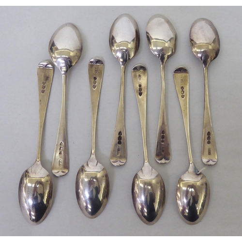 79 - A set of eight late Victorian silver Old English pattern teaspoons  London 1890  (approx. 4ozs)