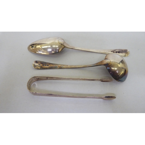 88 - Silver collectables: to include a George III Old English pattern table spoon  London 1805  (approx. ... 