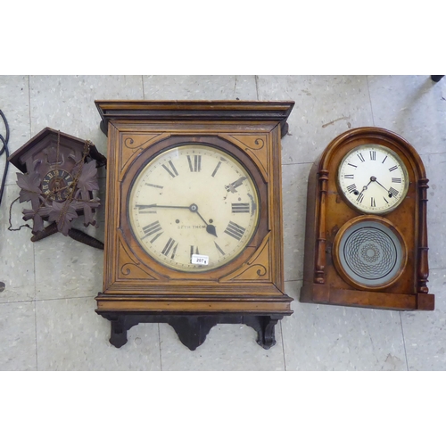 207 - Mainly late 19th/mid 20thC clocks and timepieces  variously cased  largest 20